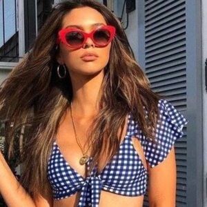 Show me Your MuMu Gingham Bikini Top Size Large